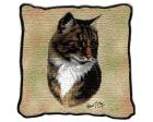 Tabby Cat Lap Square Throw Blanket (Woven) (Brown)