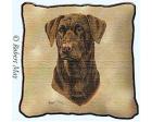 Labrador Retriever Lap Square Throw Blanket (Woven) Chocolate La