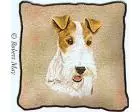 Fox Terrier Lap Square Throw Blanket (Woven) (Wirehaired)