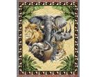 Big Five Throw Blanket (Woven/Tapestry) Elephant, Lion, Rhino