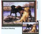 Board Meeting Throw Blanket (Woven/Tapestry) Labrador Retrievers