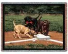 Stealing Second Throw Blanket (Woven/Tapestry) Labrador Retrieve