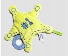 BABY TEETHER by Aurora World Plush Lil Howdy Soft Ring Toy Yellow Star 8"