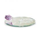 Crystal Rose on Oval Mirror (Lilac, Lavender)
