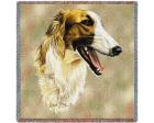 Borzoi Lap Square Throw Blanket (Woven)