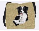Border Collie Tote Bag (Woven) ( and Puppy)