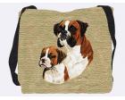 Boxer Tote Bag (Woven) (and Puppy)