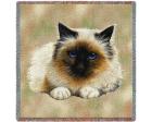 Birman Cat Lap Square Throw Blanket (Woven)