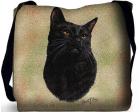 Cat Tote Bag (Woven) (Black)