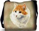 Cat Tote Bag (Woven) (Red and White Shorthaired)