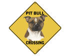Pit Bull Crossing Sign (Aluminum Dogwalks)