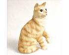 Tabby Cat Figurine, Red - Sitting
