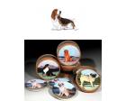 Basset Hound Bisque Coasters