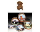 Dachshund Bisque Coasters (Smooth, Red)