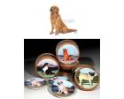 Golden Retriever Bisque Coasters (Sitting)