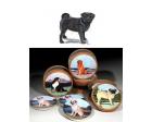 Pug Bisque Coasters (Black)