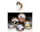 Shetland Sheepdog Bisque Coasters (Sheltie)