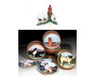 Hunt Scene Bisque Coasters (Horse)