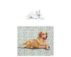 White Bull Terrier Glass Cutting Board