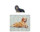 Dachshund Glass Cutting Board (Longhair, Black and Tan)