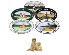 Golden Retriever Oval Platter (Pair of Dogs)