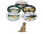 Golden Retriever Oval Platter (Sitting and Smiling)