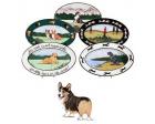 Welsh Corgi Oval Platter (Tri)