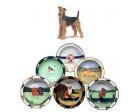 Airedale Terrier Earthenware Rim Bowl