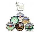 West Highland Terrier Earthenware Rim Bowl (Westie)